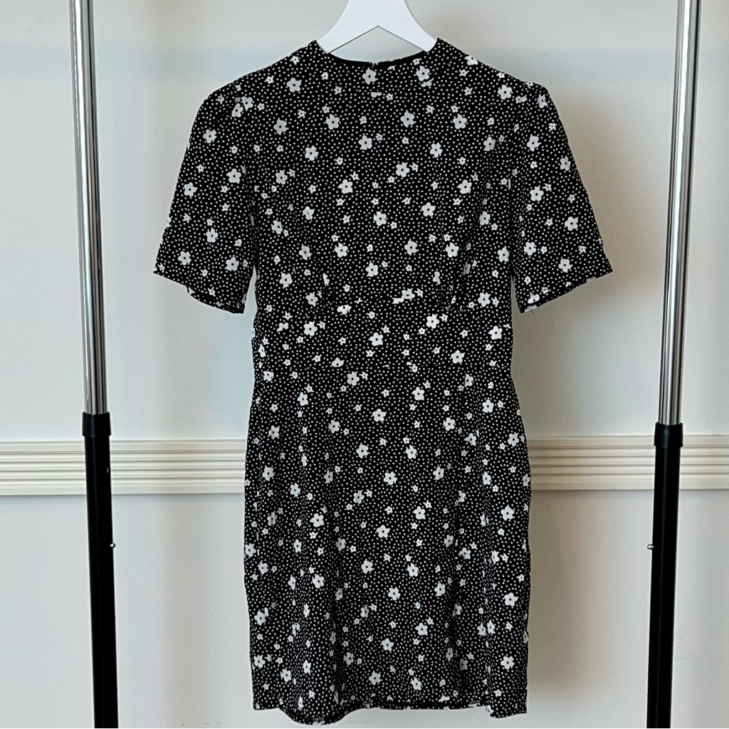 Asos Design Floral Polka Dot Mini Dress Size 4